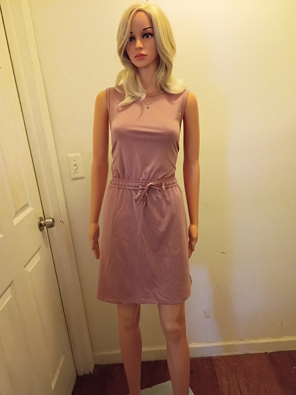 *NWT* Sleeveless Mauve Drawstring Waist Mini Dress
